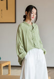 Undine Light Green Tie-Dye Cheongsam Cardigan
