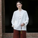 Pearl Linen Color Loose Cheongsam Top