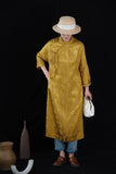 Amara Cotton-Linen Jacquard Cheongsam Dress