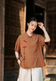 Arabella Linen Tencel Cheongsam Top