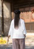 Regent Color-Block Raw Linen Cheongsam Top