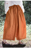 Dragon Wide-Leg Cotton Cheongsam Pants