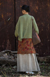 Antique Green Cotton Cheongsam Coat