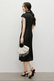 Yuan Sheer Modern Lavender Cheongsam Qipao Dress