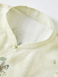 Raya Early Green Flower Cheongsam Top