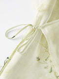 Raya Early Green Flower Cheongsam Top