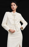Solara Sumptuous Jacket Frog Buttons Elegant Cheongsam Qipao