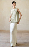 Poinsettia Elevated Stand Collar Cheongsam Qipao Vest Frog Buttons