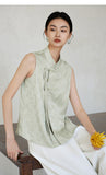 Poinsettia Elevated Stand Collar Cheongsam Qipao Vest Frog Buttons