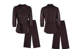 Onyx 2-Piece High Gray Wide-Leg Cheongsam Set