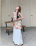 Polaris 2-Piece Gradient Print Cheongsam Set