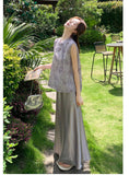 Lillian 2-Piece Lilac Embroidered Satin Cheongsam