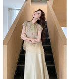 Maya 2-Piece Satin Jacquard Cheongsam Set