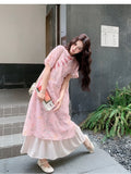 Thora Pink Faux Two-Piece Cheongsam Dress