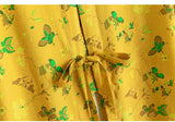 Serenity Yellow Butterfly Print Cheongsam Top