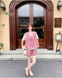 Federica 2-Piece Lace Short-Sleeve Top Set Cheongsam