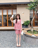 Federica 2-Piece Lace Short-Sleeve Top Set Cheongsam