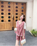 Federica 2-Piece Lace Short-Sleeve Top Set Cheongsam