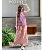 Poinsettia 2-Piece Floral Satin Cheongsam Set