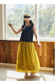 Marcella Hand-Painted Ramie Long Cheongsam Skirt