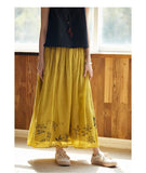 Marcella Hand-Painted Ramie Long Cheongsam Skirt