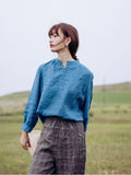 Luster White Linen Artistic Cheongsam Shirt