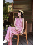 Nina Pink Jacquard Cheongsam Top