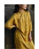 Amara Cotton-Linen Jacquard Cheongsam Dress