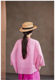 Juliana Crabapple Pink Cotton Cheongsam Shirt