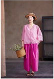 Juliana Crabapple Pink Cotton Cheongsam Shirt