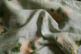 Diagonal Print Ramie Cheongsam Top