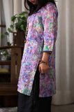 Simple hand-embroidered V-neck ramie cheongsam Top