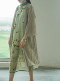 Slanted lapel print Zen clear Cheongsam
