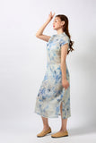 Blue Bamboo Qipao Cheongsam Dress