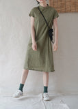 Polka Dots Cheongsam Dress (Army Green)